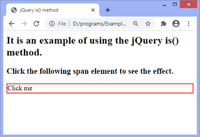jQuery is() method