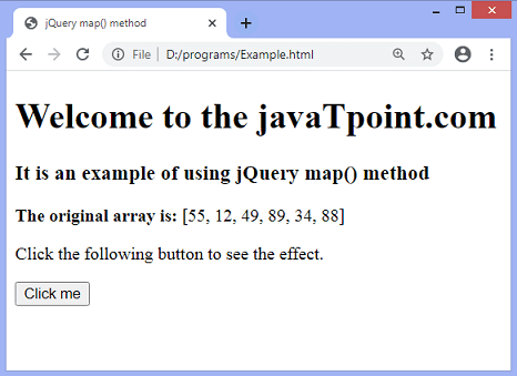 jQuery map() function - javatpoint