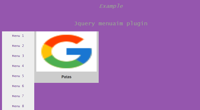 JQuery menu-aim plugin