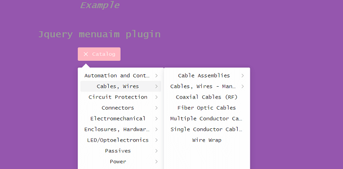 JQuery menu-aim plugin