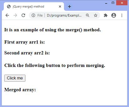 jQuery merge() method