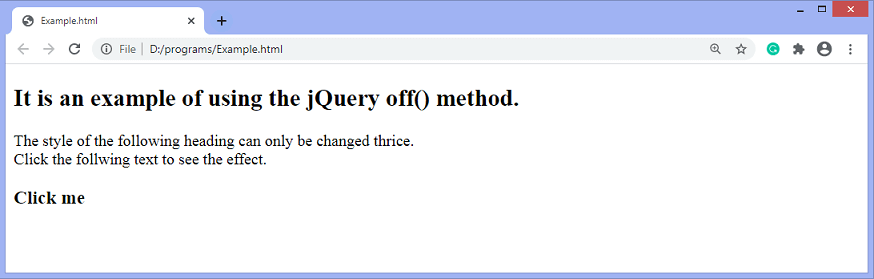 jQuery off() method