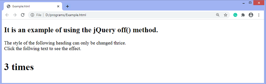 jQuery off() method