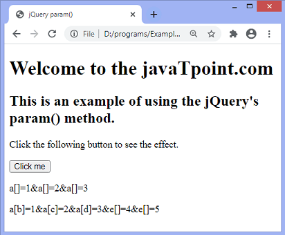 jQuery param() method