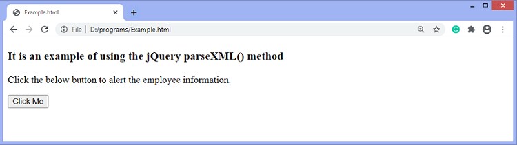 jQuery parseXML() method