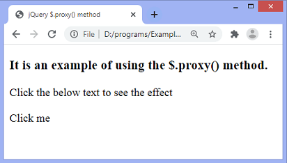 jQuery $.proxy() method