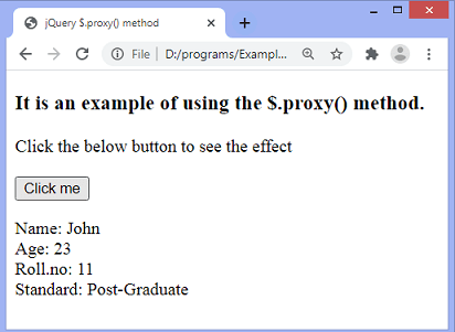 jQuery $.proxy() method