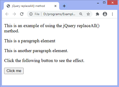 jQuery replaceAll() method