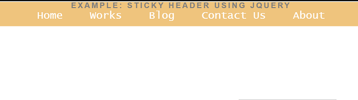 Jquery sticky header