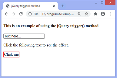 jQuery trigger() method