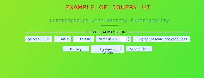 JQuery UI Control groups
