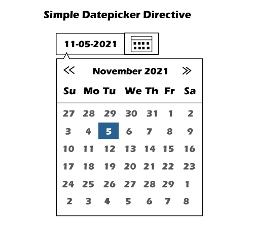Angularjs Simple Datepicker directive Example