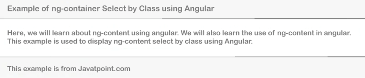 Ng-container Angular