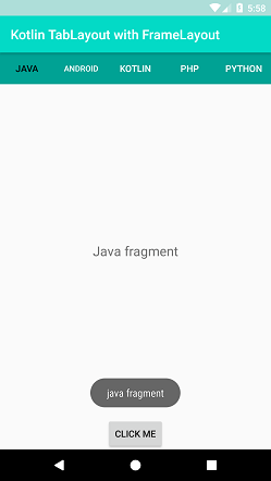Kotlin Android TabLayout with FrameLayout