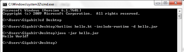 Kotlin Hello World Program in Command line 2