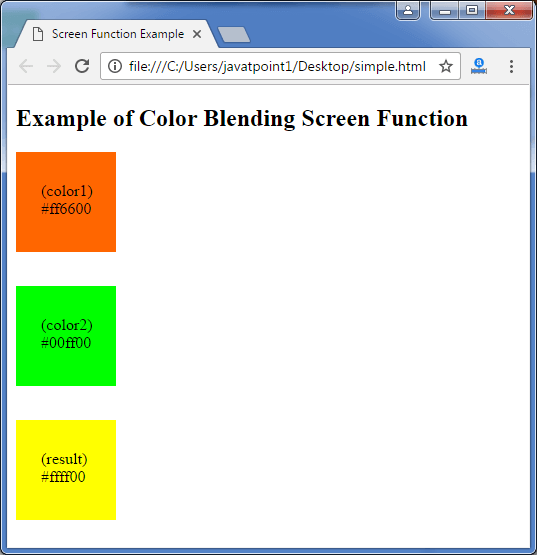 Less Color blending screen function3