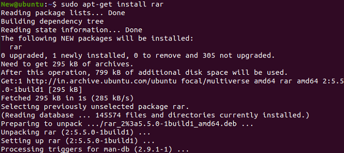 Extract RAR File in Ubuntu