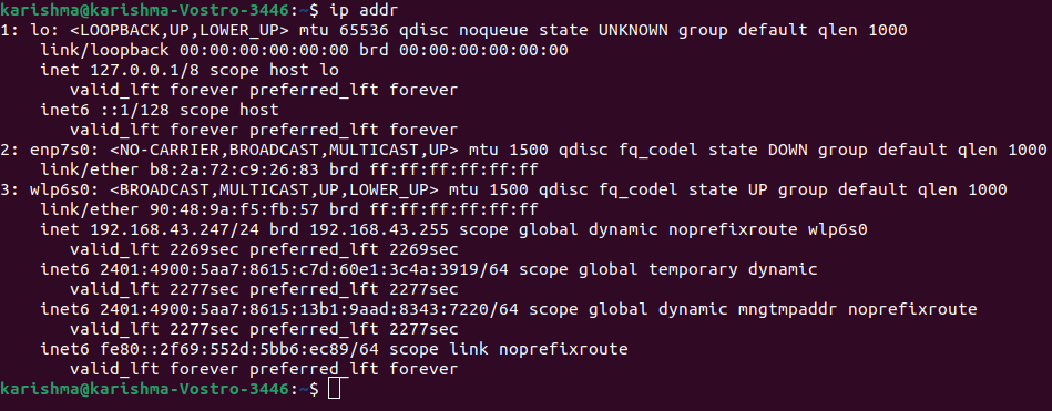 Find IP Address in Linux