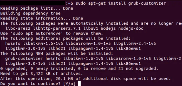 Grub Customizer Ubuntu