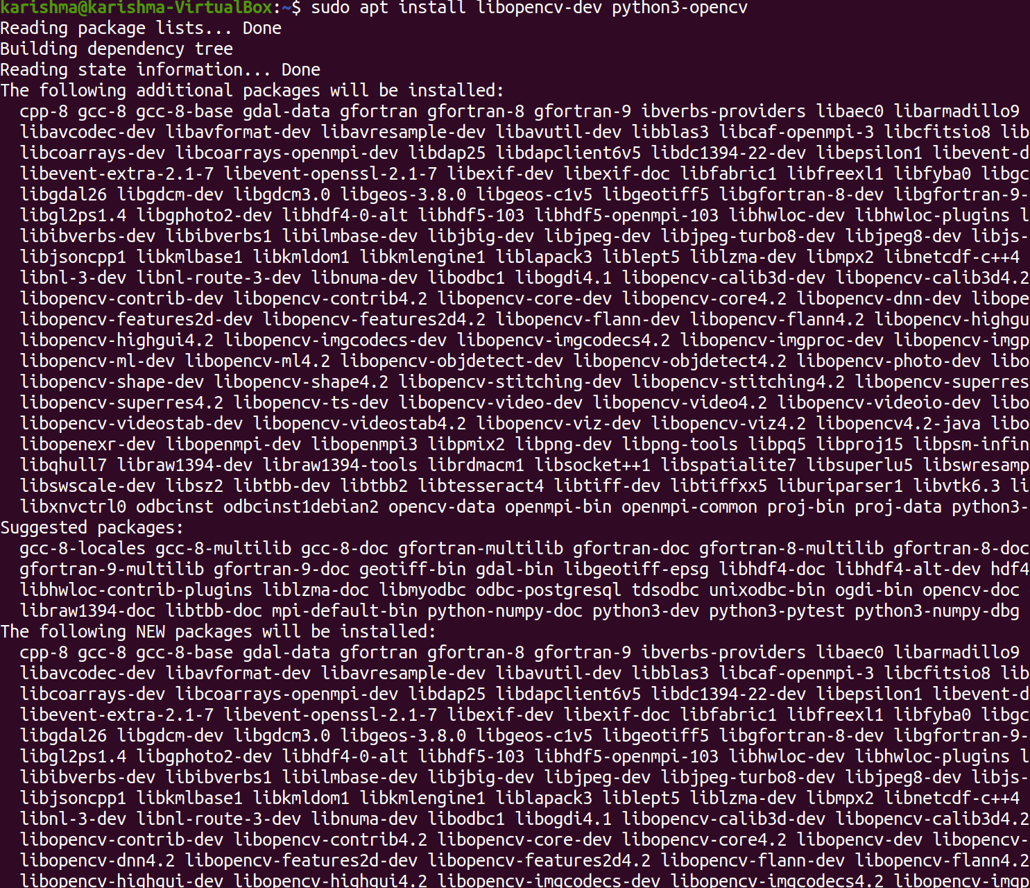Install OpenCV in Ubuntu
