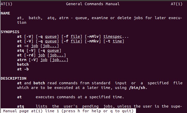 Linux at command