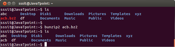 Linux bzip and bunzip2