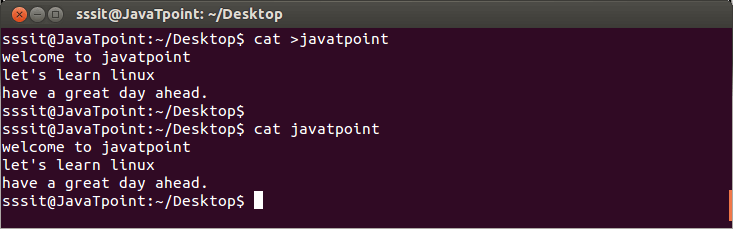 Linux cat Create1