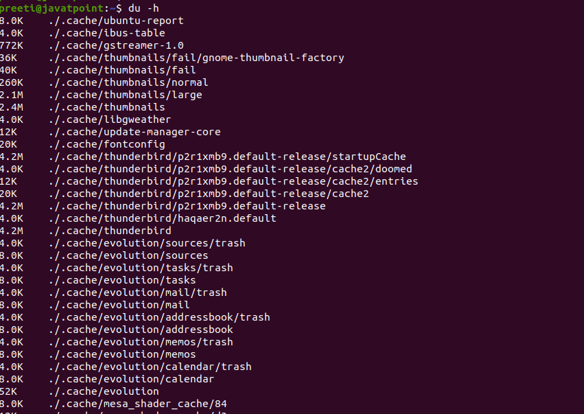 Linux Commands To Check Disk Space Javatpoint