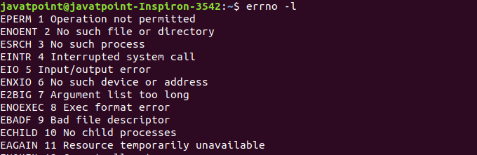 Linux Error Codes