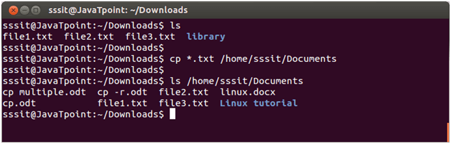 Linux copy multiple files