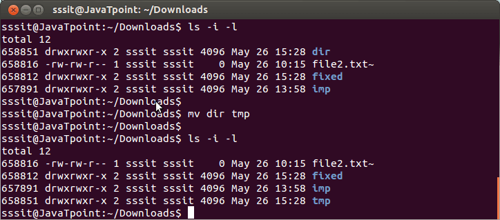 Mv Command In Linux Unix With Examples Move File Javatpoint