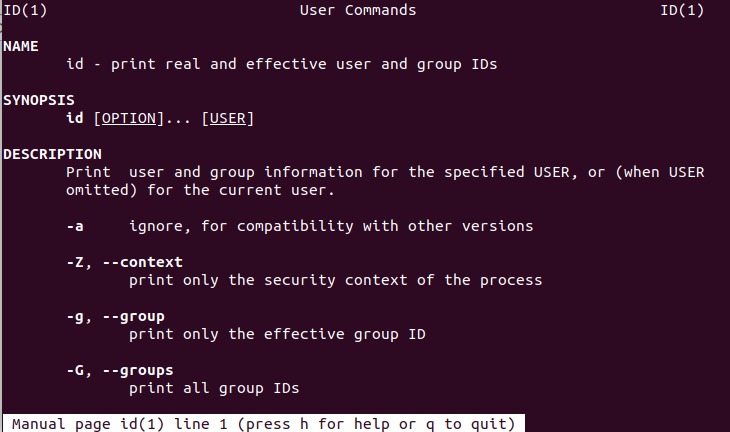 Linux id Command