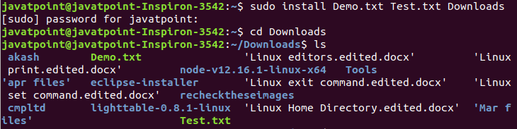 Linux install Command