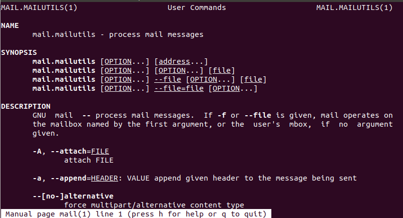 Linux mail Command