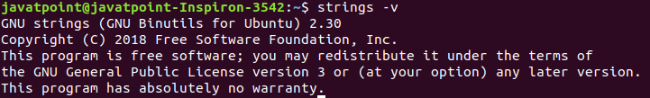 Linux strings command