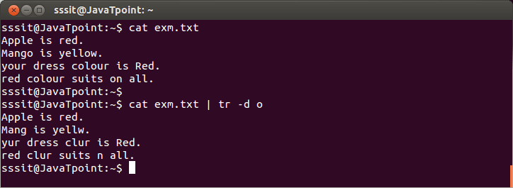 Linux tr Filters5