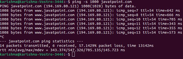 Ping command in Linux