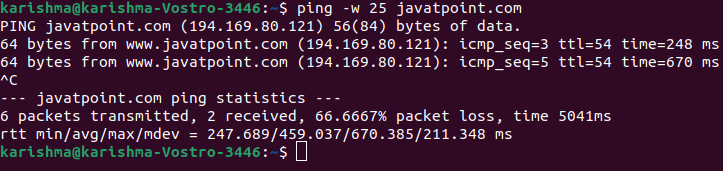 Ping command in Linux