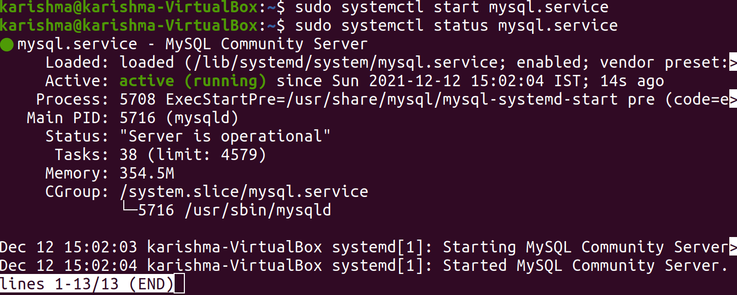 Restart MySQL Ubuntu