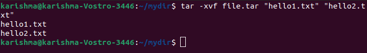 Tar command in Linux