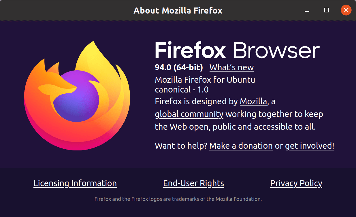 Installed Firefox Browser Version