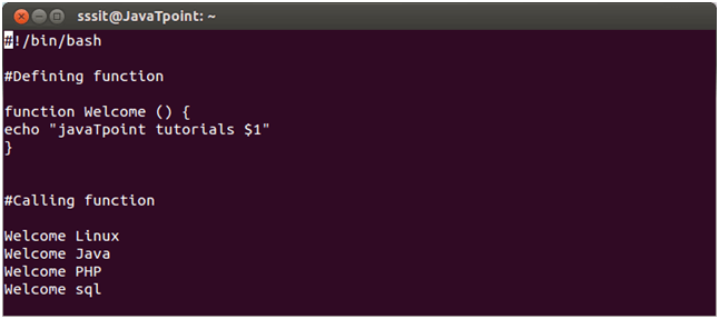 Linux Shell function 3