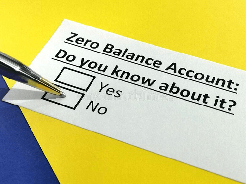 List of Banks with Zero Balance Accounts