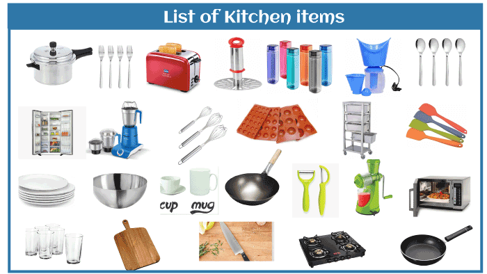 List of Kitchen Items - Javatpoint
