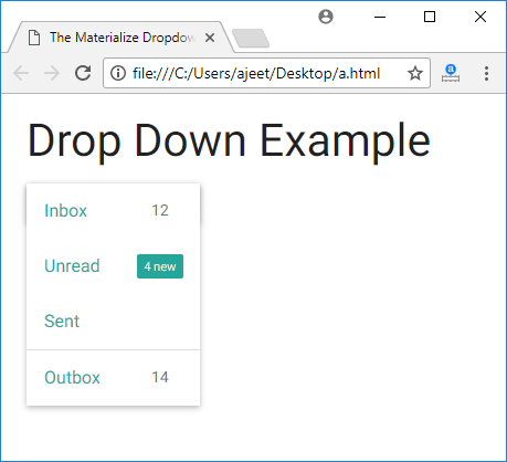 Materialize Dropdowns 2