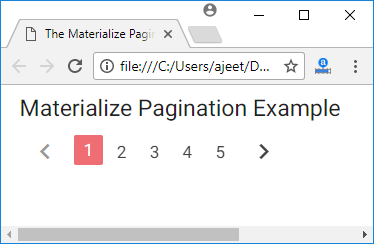 Materialize Pagination 1