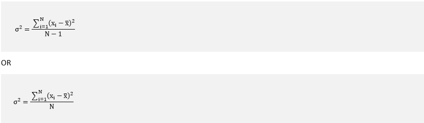 variance shortcut formula