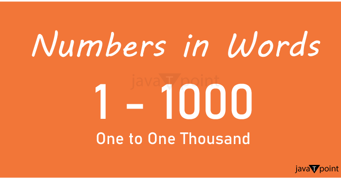 Number Names 1 to 1000