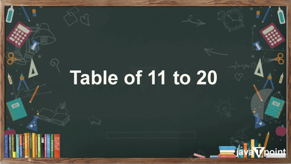 Tables From 11 to 20