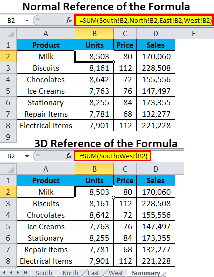 3D Reference in Microsoft Excel